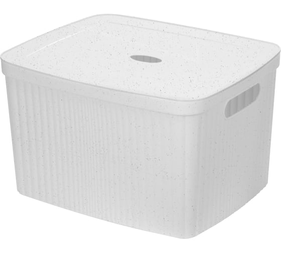 Изображение товара Корзина для белья с корзина с крышкой Econova VELVET, 450x360x270ММ, 35Л (Светло-серый флэк) 435250438