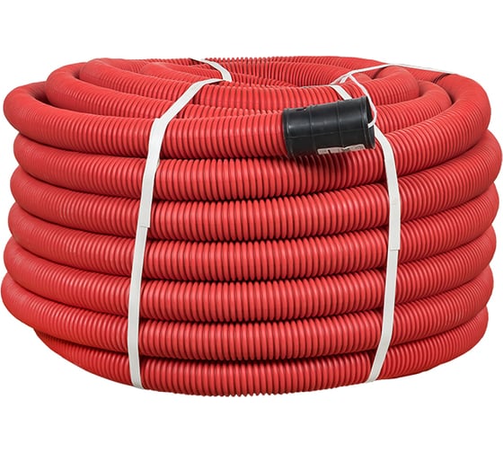 Изображение товара Гибкая гофрированная двустенная труба EKF ПНД, d 50 с зондом красная PROxima tg2st-50-50m