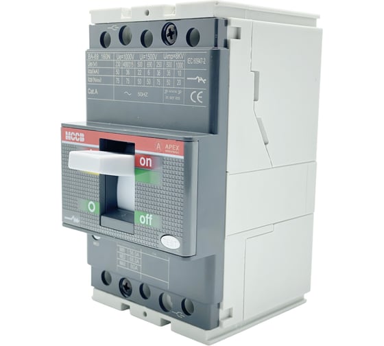 Изображение товара Автоматический выключатель APEX ВА-89 160/80А 3P 35кА PE11142