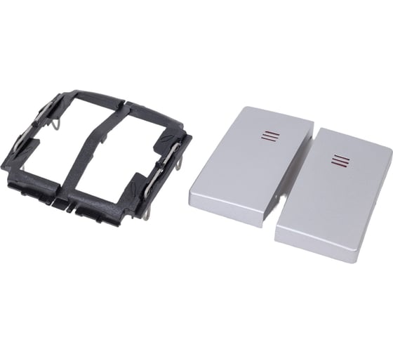 Изображение товара Клавиши для двухклавишного выключателя Simon, 2 шт, с подсветкой, S82 Detail алюминий 82025-93