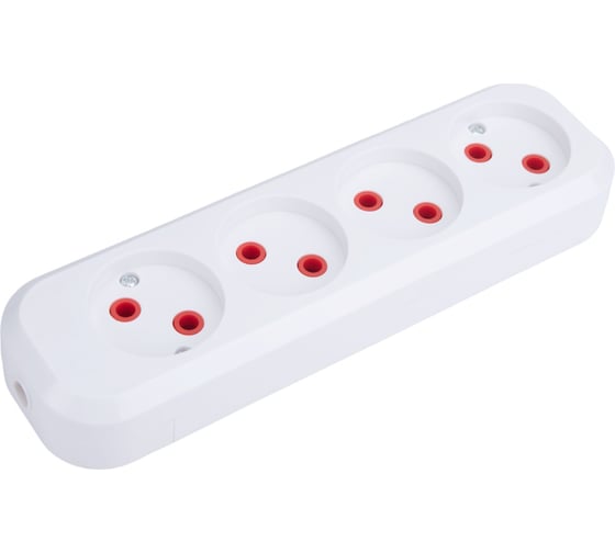 Изображение товара Колодка Navigator 61 587 NCA-BL01-04-X-WH, 4 гнезда, без заземления, АБС-пластик 61587