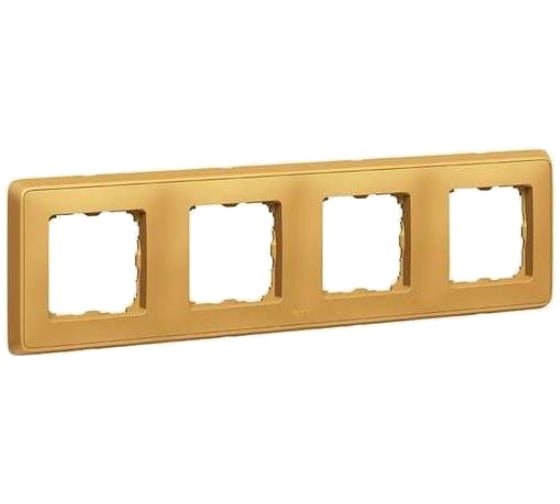Изображение товара Рамка Legrand Cariva 4 поста горизонтальный/вертикальный монтаж матовое золото 773664