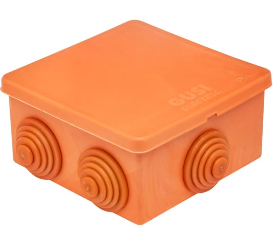 Изображение товара Распределительная коробка GUSI ELECTRIC 80х80х40 6 муфт д26, IP54, ОП, Негорючая С3В86 Нг Евро