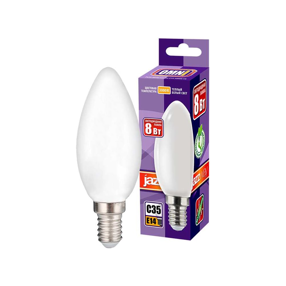 Изображение товара Лампа LED PLED OMNI C35 8W E14 теплый белый 3000K матовая