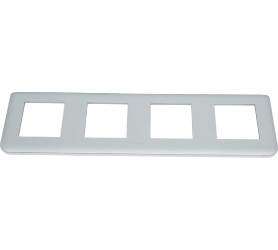 Изображение товара Рамка горизонтальная Legrand пластиковая Mosaic 4x2 модуля Алюминий 079308