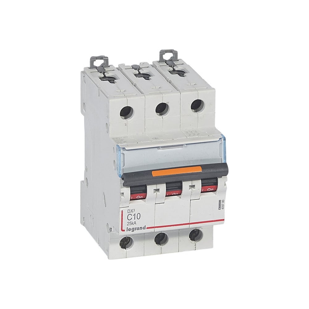 Изображение товара Автоматический выключатель Legrand DX³ 25 кА 3П 400 В~ 10 А модульный