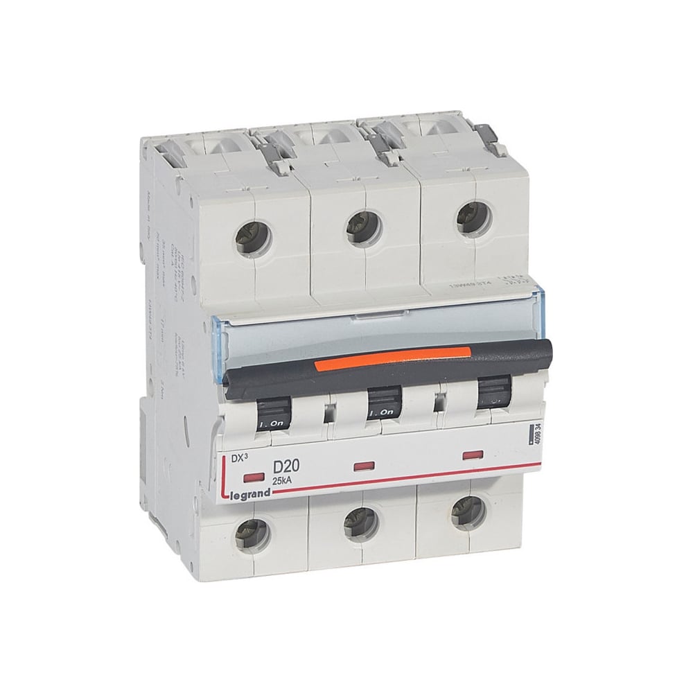 Изображение товара Автоматический выключатель Legrand DX³ 25 кА 3П 400 В 20 А IP20