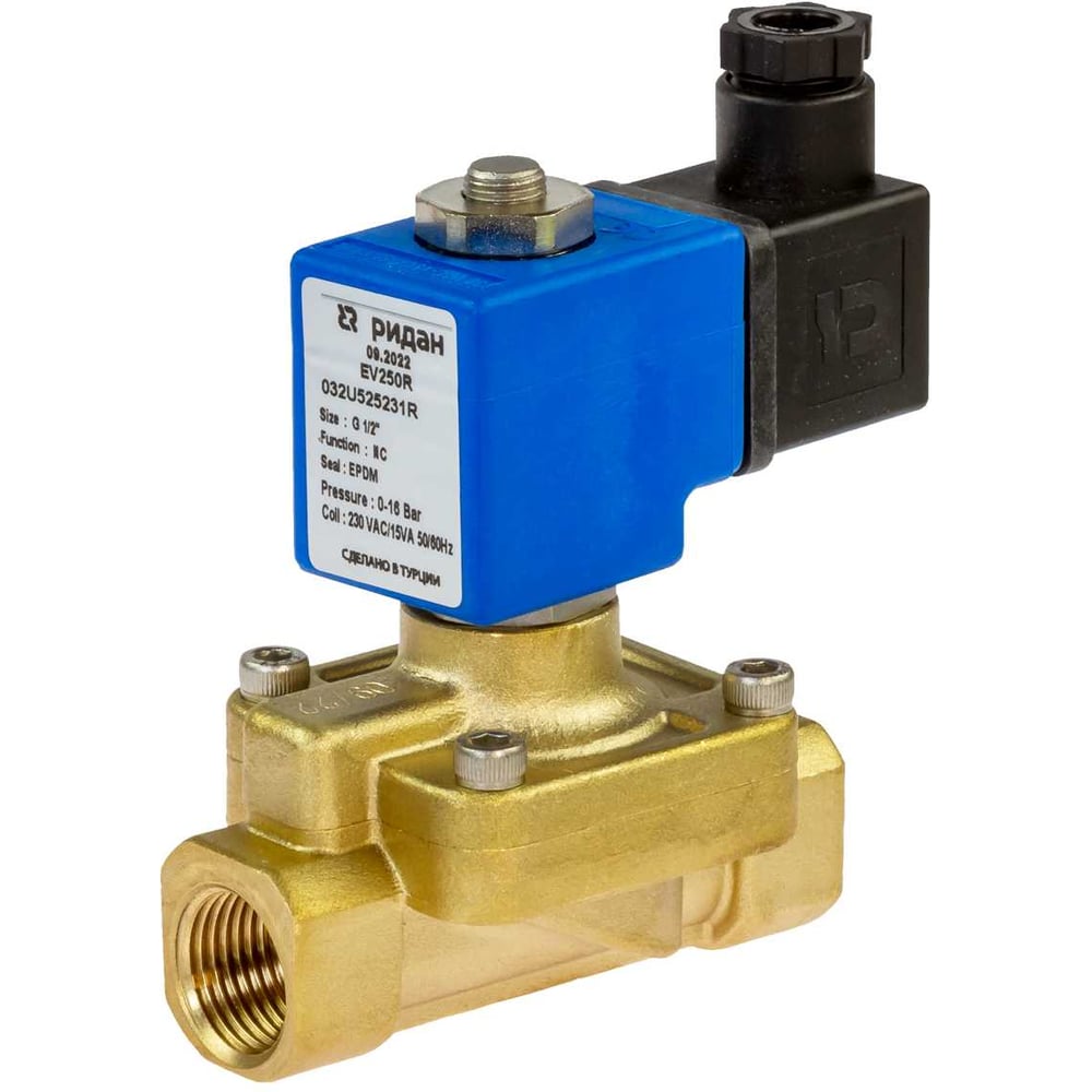 Изображение товара Электромагнитный клапан Ридан EV250R G 1 для воды и пара 220В IP65