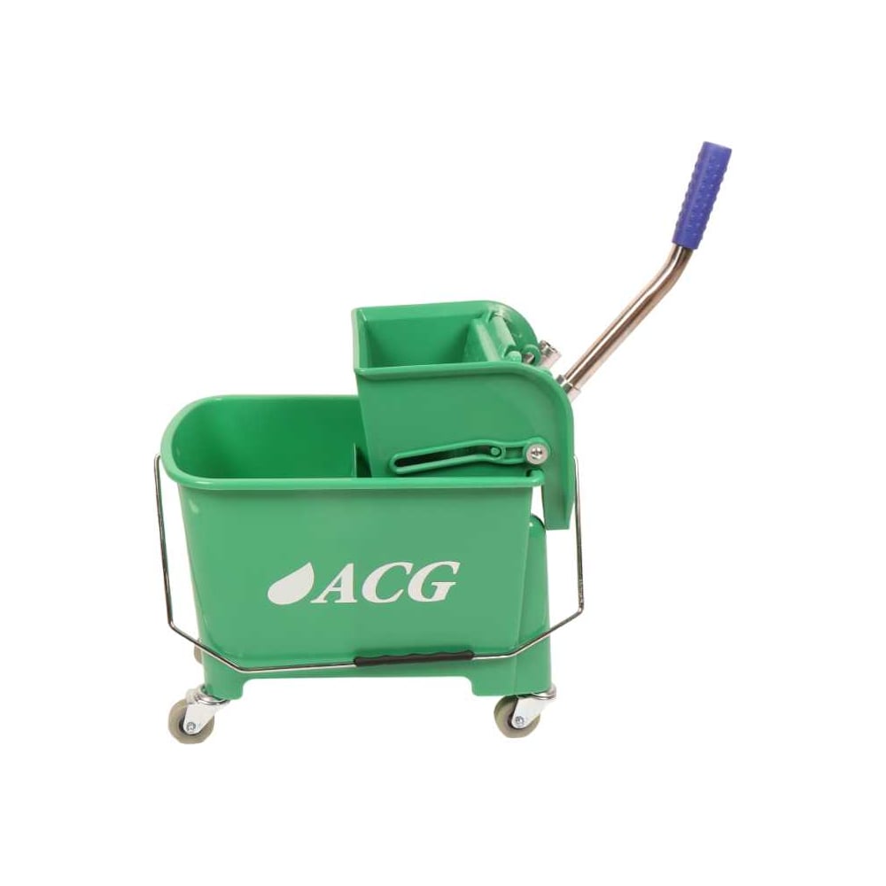 Изображение товара Ведро уборочное ACG на колесах 20л с отжимом двойное зеленое 1026820
