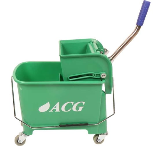 Изображение товара Ведро уборочное ACG на колесах 20л с отжимом двойное зеленое 1026820