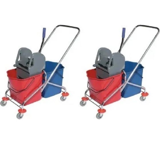 Изображение товара Тележка 2х-ведерная ACG 2 х 25л с отжимом, база хром, КОМПЛЕКТ (2 шт/кор) 1021164