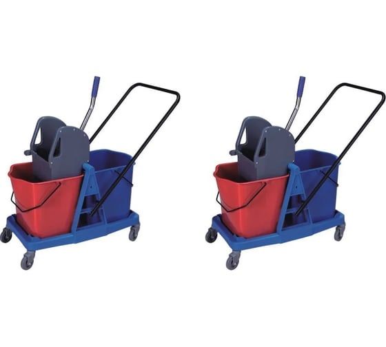 Изображение товара Тележка 2х-ведерная ACG 2 х 25л с отжимом, база пластик, без корзины, КОМПЛЕКТ (2 шт/кор) 1021150