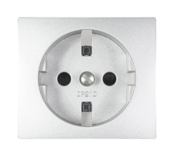 Изображение товара Лицевая панель Legrand для розетки с заземлением с защитными шторками Valena алюминий 770257