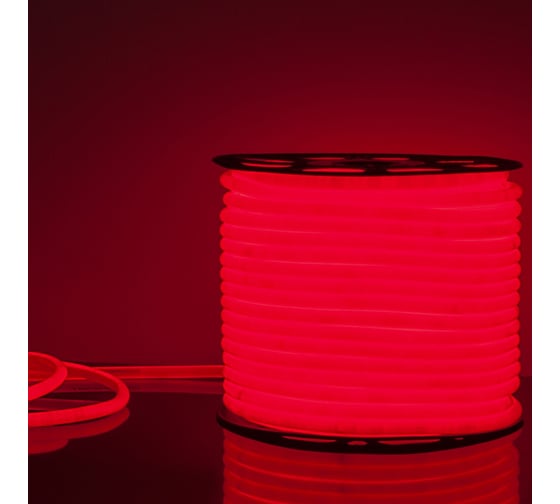 Изображение товара Гибкий неон Elektrostandard LS003 2835 круглый, красный, 50 м, 144 LED лампы, 16 мм a043549