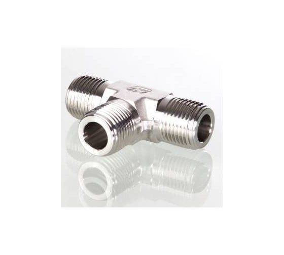 Изображение товара Тройник с наружней резьбой Hy-Lok Male branch tee, npt 1/4, углеродистая сталь H-SMT-4N-STEL