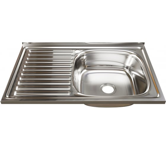 Изображение товара Мойка mixline 50х80х16 см, 0.6, правый выпуск 3 1/2, с сифоном 528175