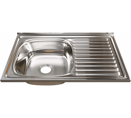 Изображение товара Мойка mixline 50х80х18 см, 0.8, левый выпуск 3 1/2, с сифоном 528177