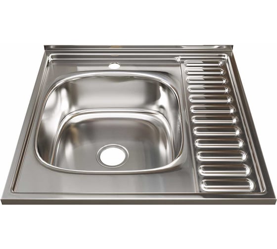 Изображение товара Мойка mixline 60х60х18 см, 0.8, левый выпуск 3 1/2, с сифоном 528018