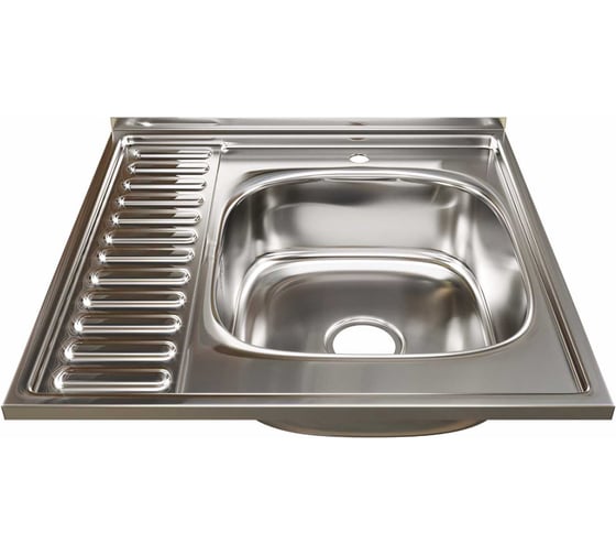 Изображение товара Мойка mixline 60х60х16 см, 0.6, правый выпуск 3 1/2, с сифоном 528015
