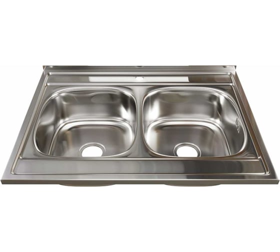 Изображение товара Мойка mixline 60х80х18 см, 0.6, 2 чаши, выпуск 3 1/2, с сифоном 528171