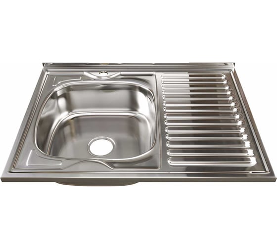 Изображение товара Мойка mixline 60х80х16 см, 0.6, левый выпуск 3 1/2, с сифоном 528016