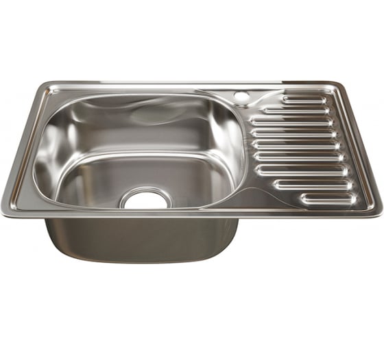 Изображение товара Врезная мойка mixline 42х66х16 см, 0.6, левый выпуск 3 1/2, с сифоном 530531