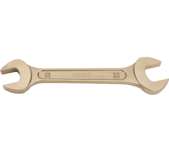 Изображение товара Гаечный рожковый двусторонний искробезопасный ключ TVITA мод. 146 19х22 мм AlCu TT1146-1922A