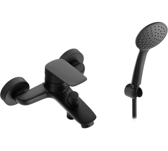 Изображение товара Смеситель для ванны и душа Santek Таос с аксессуарами, черный матовый 00088875