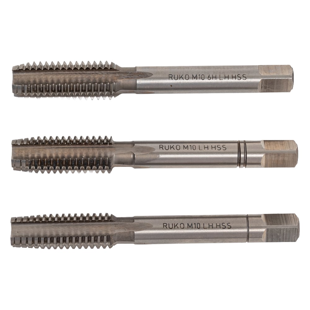 Изображение товара Набор метчиков Ruko из 3-х шт. М 10 Шаг 1.5 мм HSS-G левый 230100LI
