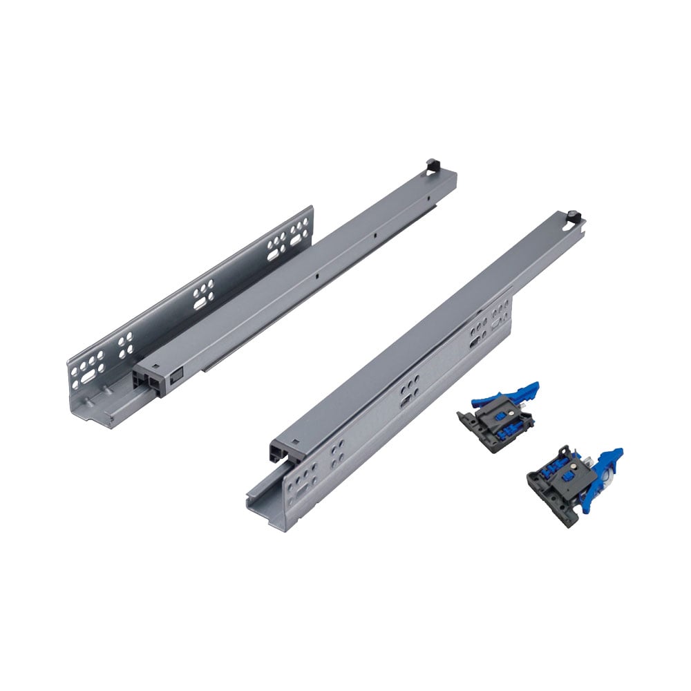 Изображение товара Направляющие 2D полного выдвижения Mebax скрытого монтажа с доводчиком, Clip-on, 500 мм  00-00003051