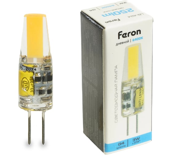 Изображение товара Лампа светодиодная FERON (3W) 12V G4 6400K JC, LB-42 51172