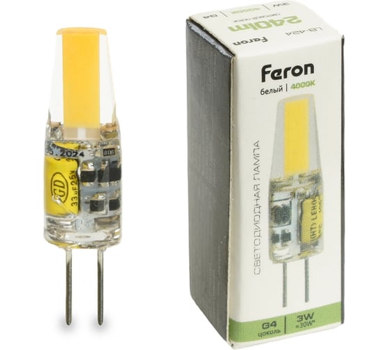 Изображение товара Лампа светодиодная FERON (3W) 12V G4 4000K JC, LB-42 51171