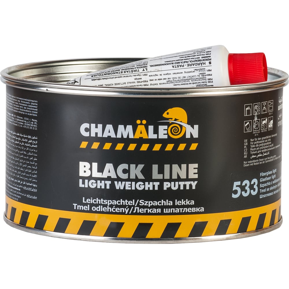 Легкая шпатлевка со стекловолокном Chamaeleon Black Line (вкл.отвердитель) 1 л (1,85 кг) 15335