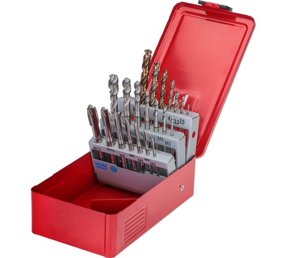 Изображение товара Набор машинных метчиков Ruko M3-M12 мм HSSE-Co5 21пр 245054