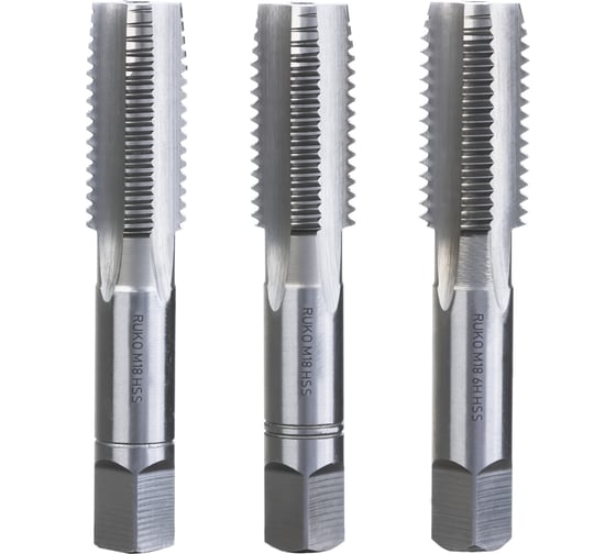 Изображение товара Набор метчиков Ruko из 3-х шт. М 18 Шаг 2.5 мм HSS-G 230180