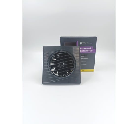 Изображение товара Вентилятор осевой, вытяжной ВИЕНТО ВОЛНА с таймером, малошумный, 130 м³/ч, черный, шарикоподшипник В100СТ STILL black-B