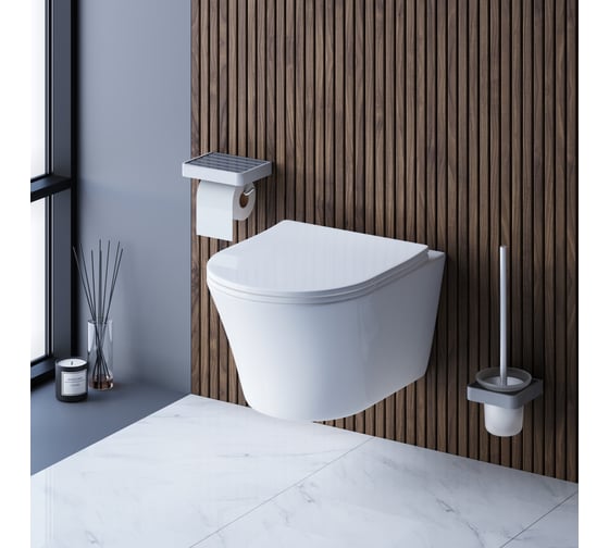 Изображение товара Подвесной унитаз Damixa Skyline безободковый, с сиденьем микролифт DX35C1700SC