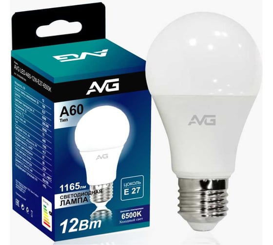 Изображение товара Светодиодная лампа AVG 6500К A60 12вт 6К