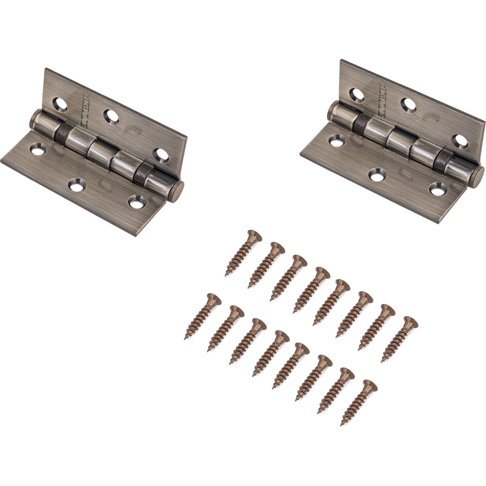 Изображение товара Дверные петли Аллюр 20325 77x64, комплект из 2 шт, цвет состаренная бронза