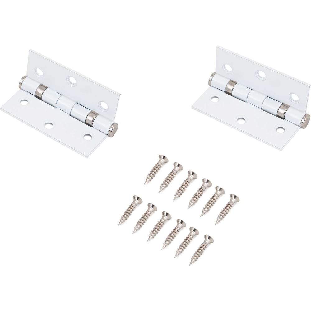 Изображение товара Петля дверная Аллюр 20325 (77x64) 2BB-FHP WW, 2 подшипника, белая, 2 шт. 1104