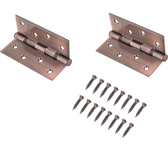 Изображение товара Петля дверная Аллюр 2043 (101x76) 2BB-FHP AC, 2 подшипника, ст. медь, 2 шт. 6674