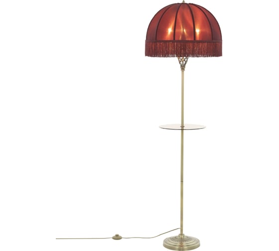 Изображение товара Торшер Citilux Базель бронза со столиком и красным абажуром CL407933T