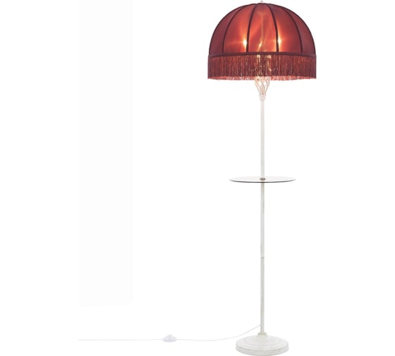 Изображение товара Торшер Citilux Базель патина со столиком и красным абажуром CL407923T