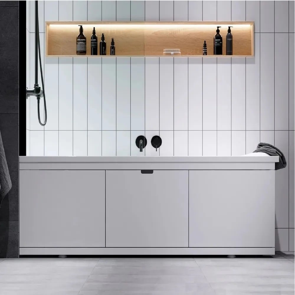 Изображение товара Экран под ванну Alavann Rita AL 180 см белый раздвижной на алюминиевом профиле