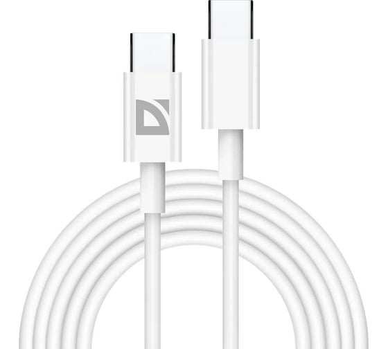 Изображение товара USB кабель Redragon DEFENDER F182 TypeC-TypeC 1м, 30 Вт, PD,TPE,белый, пакет 87507