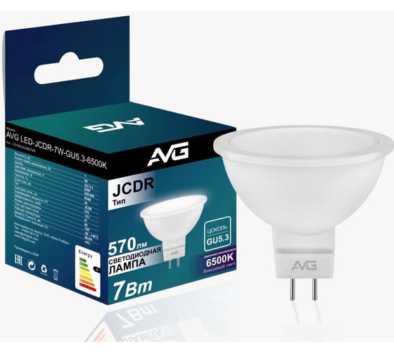 Изображение товара Светодиодная лампа AVG 6500К JCDR 7вт 6К