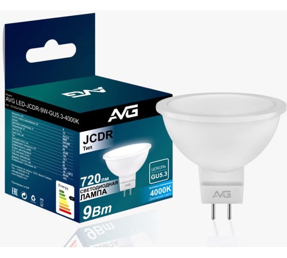Изображение товара Светодиодная лампа AVG 6500К JCDR 9вт 6К