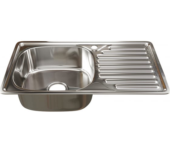 Изображение товара Врезная мойка mixline 42х76х16 см, 0.6, левый выпуск 3 1/2, с сифоном 530529