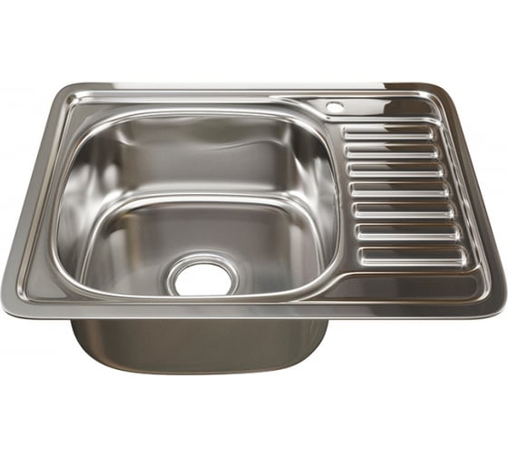 Изображение товара Врезная мойка mixline 48х58х18 см, 0.8, левый выпуск 3 1/2, с сифоном 535617