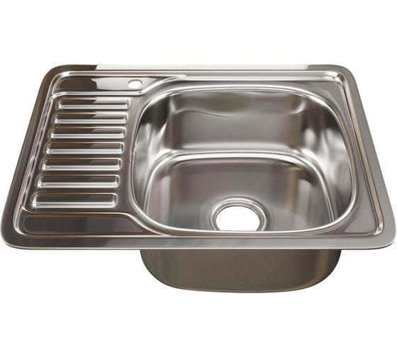 Изображение товара Врезная мойка mixline 48х58х16 см, 0.6, правый выпуск 3 1/2, с сифоном 529331